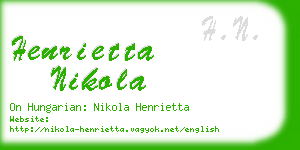 henrietta nikola business card